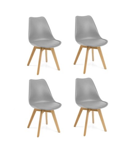Set 4 sillas polar gris 48,5x56x82,5cm