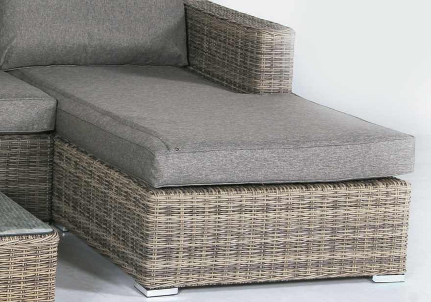Set lounge rattan color gris Tanna