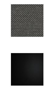 Silla tapizada en tela con ribetes negros y estructura de acero negro