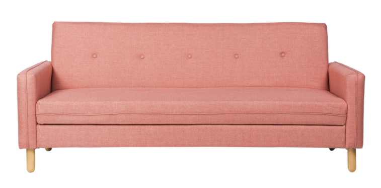 Sofa cama DELHI  tapizado en color rose