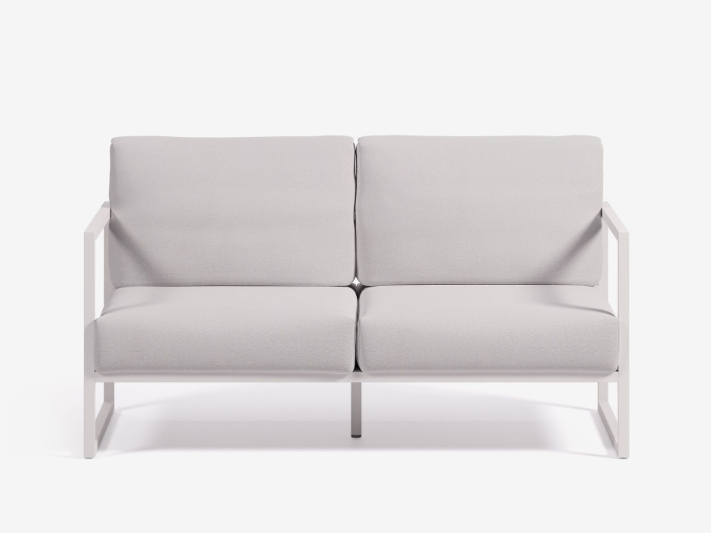 Sofá de exterior Benissa 2 plazas blanco y aluminio blanco 150cm