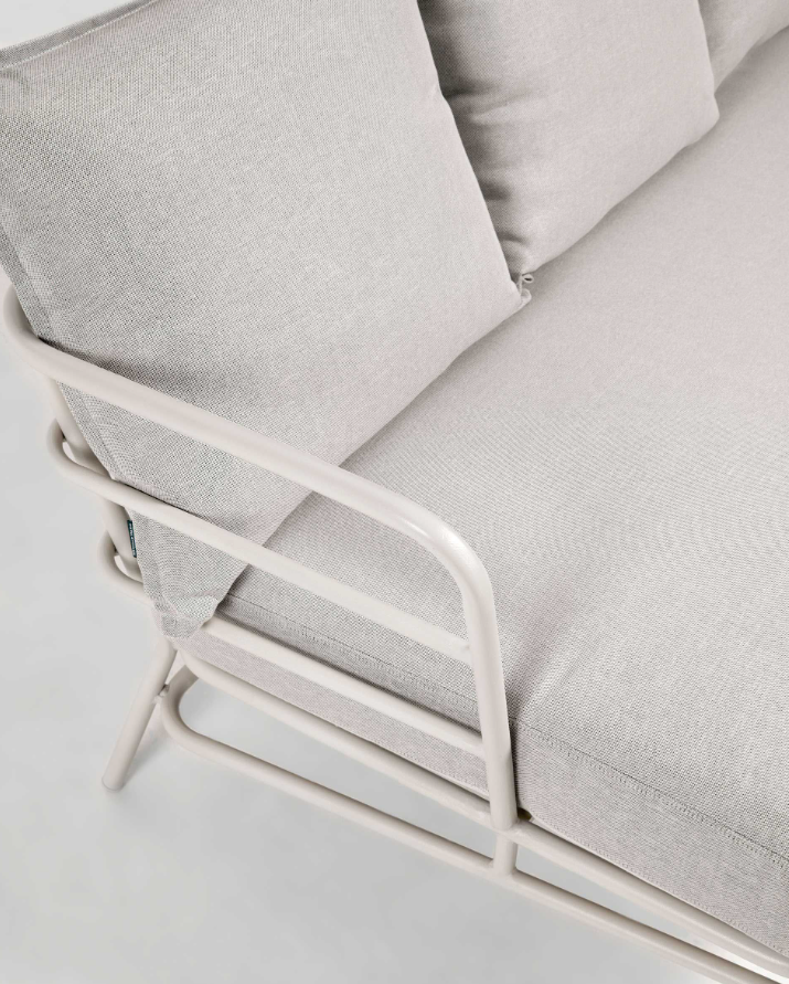 Sofa Ferrat 3 plazas blanco acero blanco 197cm