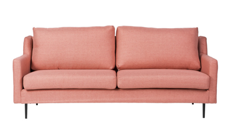 Sofa London tapizado en color rose 3 plazas