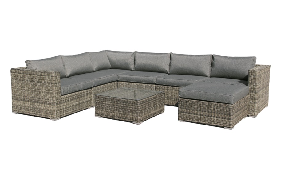 Sofa modular Lounge rattan color gris Maui