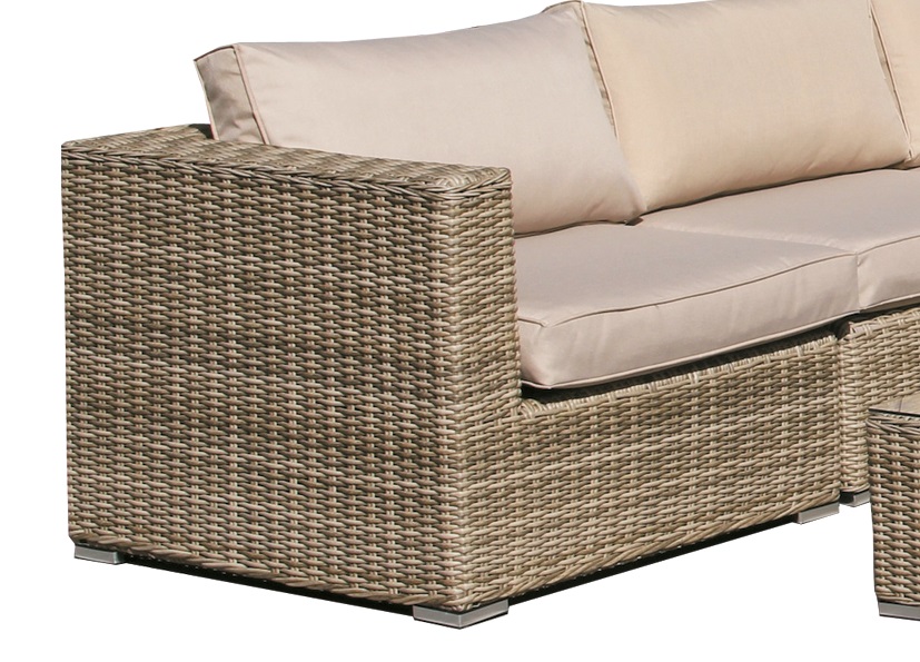 Sofa esquinero lounge rattan natural Kaui