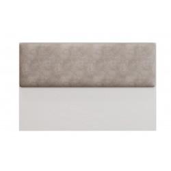 Cabezal MDP blanco tapizado tejido ejido velvet capuccino 160cm