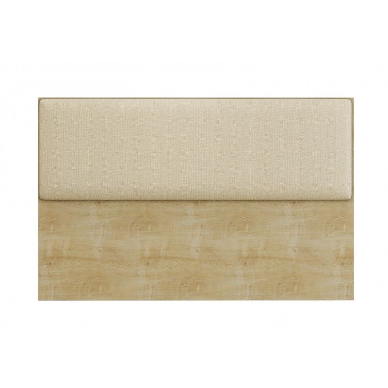 Cabezal MDP natural tapizado tejido de lino jengibre 160cm