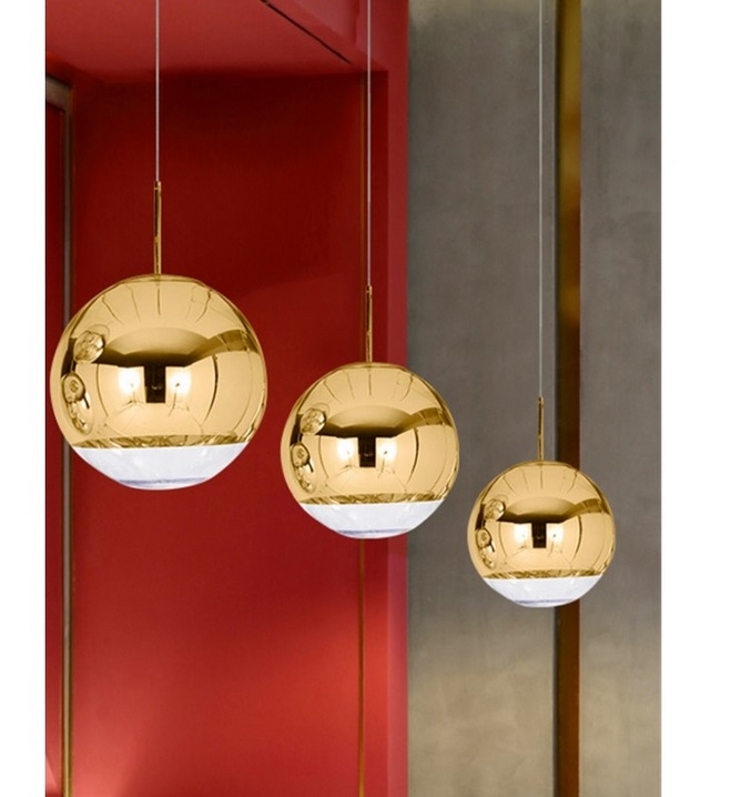 Mirror ball dorada lampara techo 40 cm