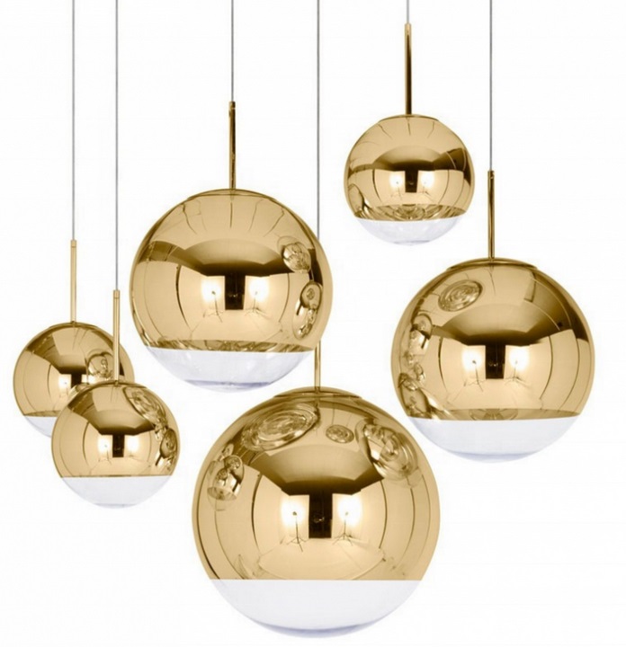 Mirror ball dorada lampara techo 40 cm