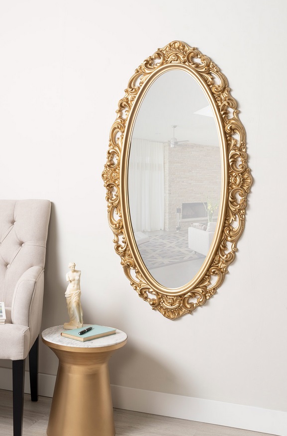 Espejo barroco ovalado dorado 130x72 cm