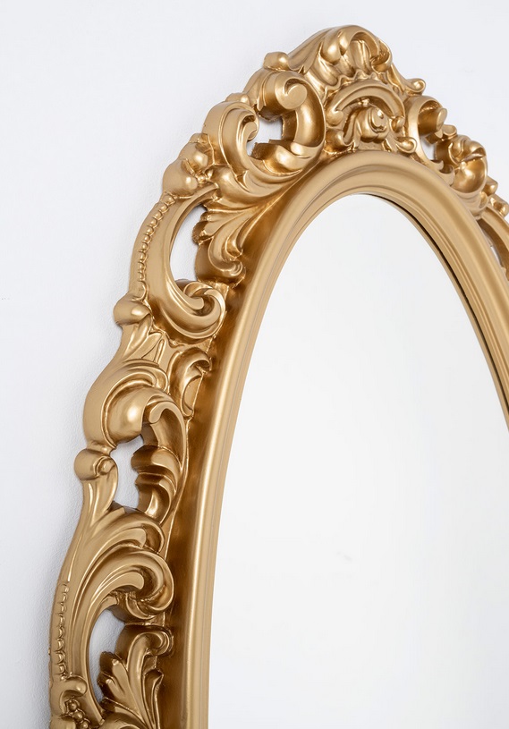 Espejo barroco ovalado dorado 130x72 cm