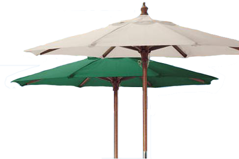 Parasol madera lona verde 250cm diametro