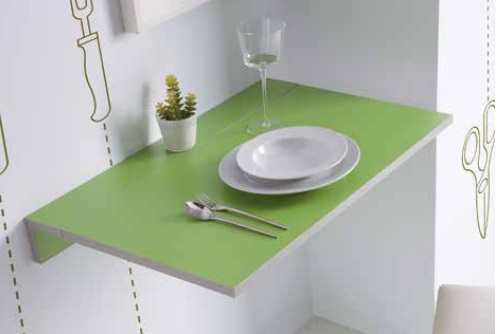 Mesa de cocina abatible Tavira MDF verde 10-50x80 cm
