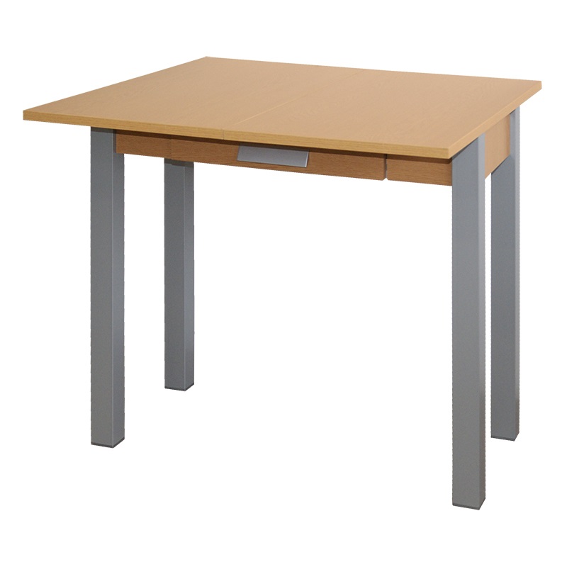 Mesa de cocina extensible Parma  roble metal 80x40-80 cm