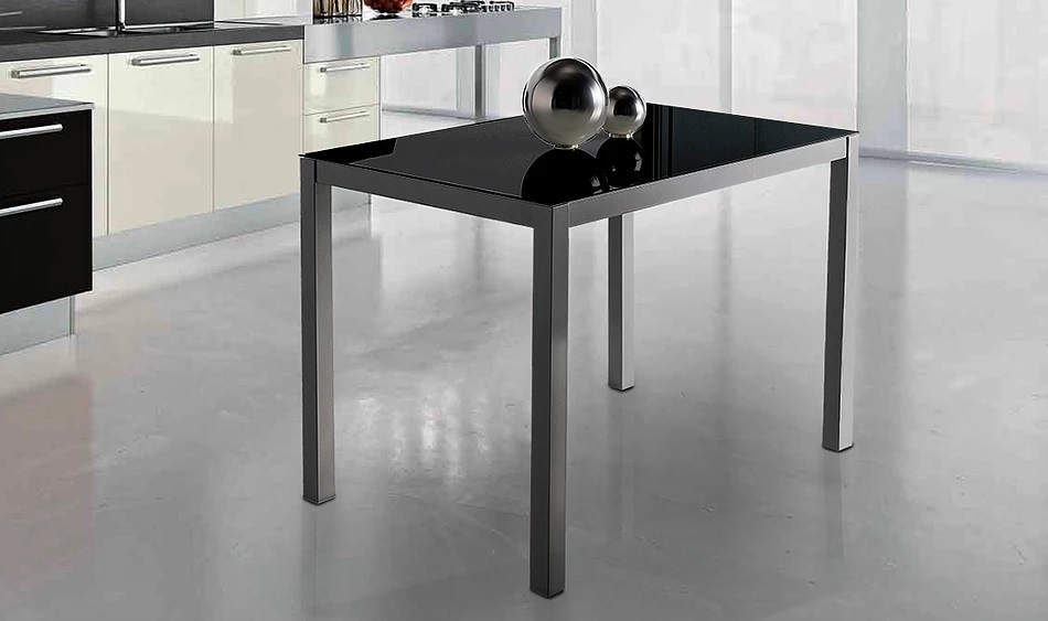Mesa de cocina Tavira cristal negro 110x75 cm