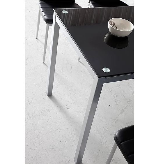 Mesa de cocina Berna cristal negro 110x70
