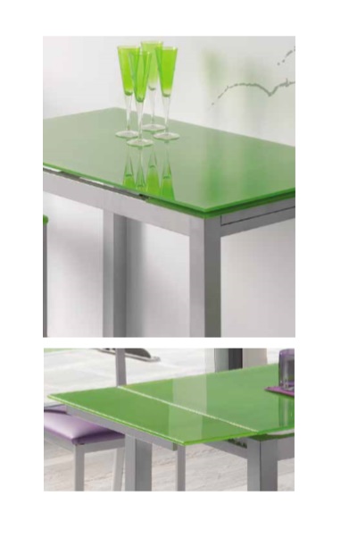 Mesa de cocina extensible Porto  cristal verde