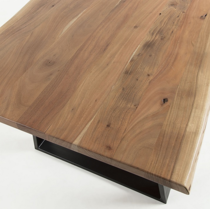 Mesa de comedor wave madera acacia natural metal 160x90cm