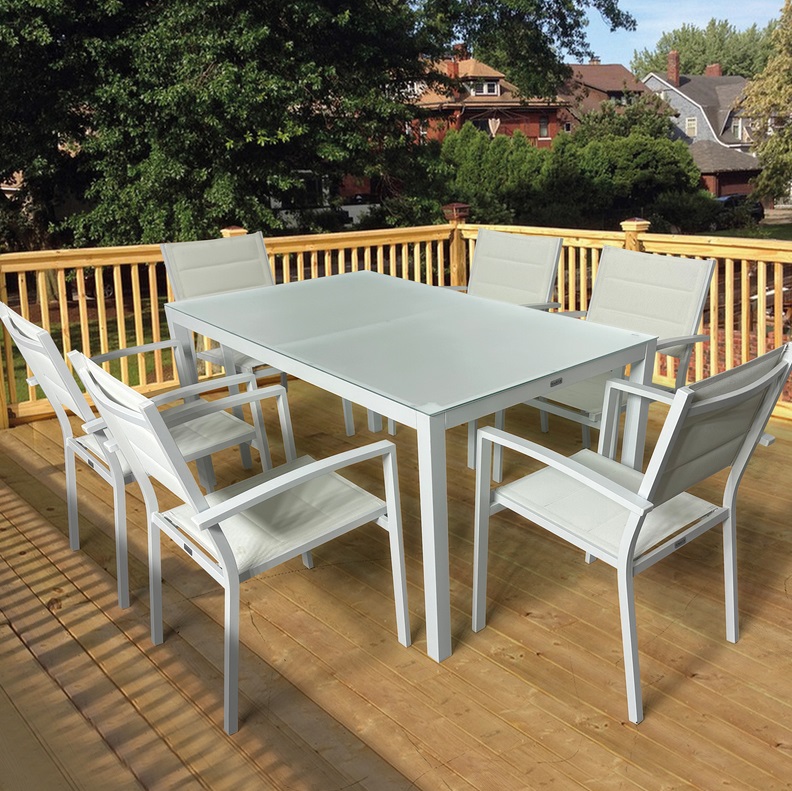 Mesa terraza cuadrada aluminio antracita benidorm 150x90