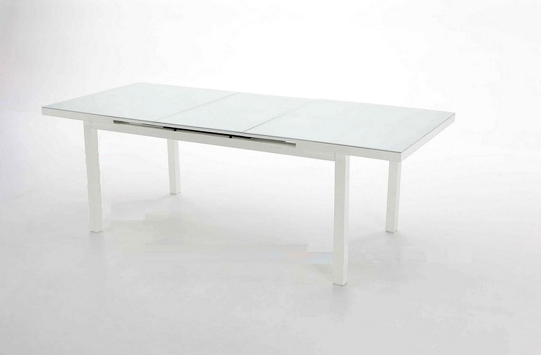 Mesa terraza extensible aluminio blanco Taha 170-220x100