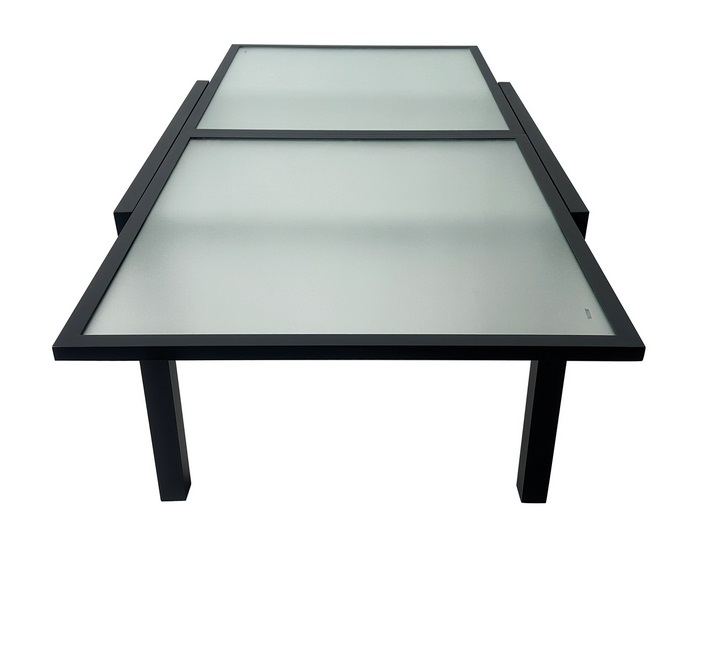 Mesa terraza extensible aluminio antracita Calpe 90x180 x 90