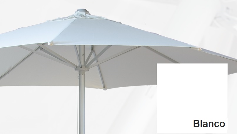 Parasol aluminio lona blanco 300cm