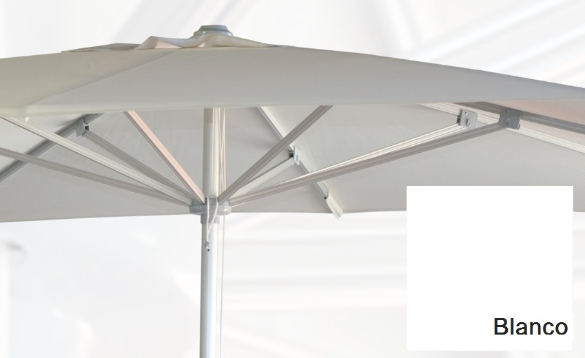 Parasol aluminio lona blanco 300x300