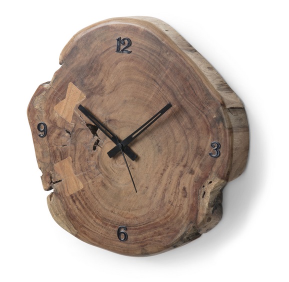 Reloj de pared tronco acacia natural 35cm
