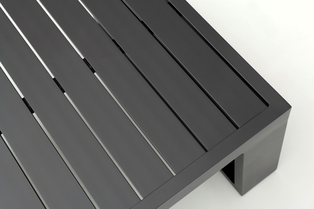 Sofa rinconera de terraza Tauro aluminio antracita tapizado nautico 7005G
