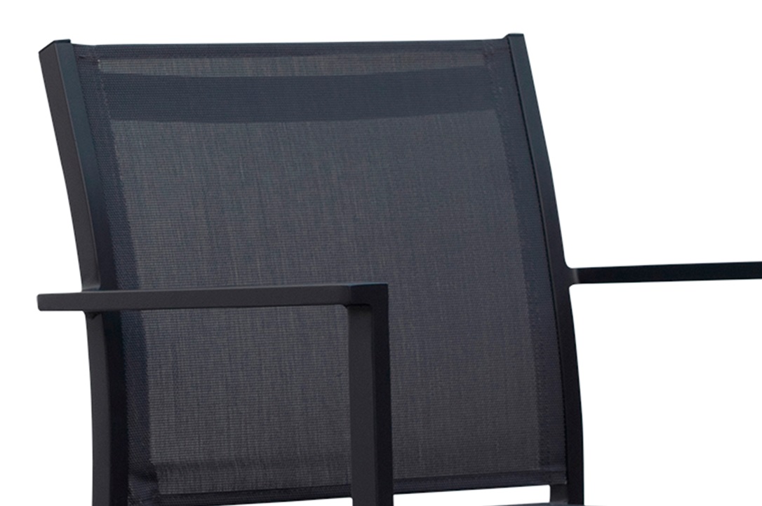 Sillon terraza aluminio textilene negro Nosara