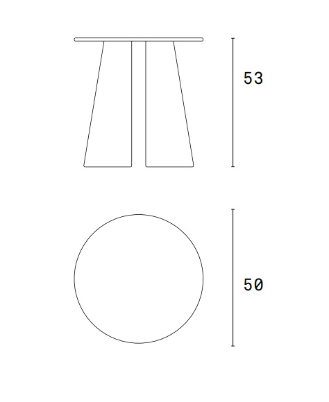 Cep mesa de rincon redonda natural claro 50 cm