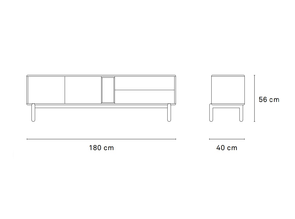 Corvo mueble TV gris antracita 180 cm