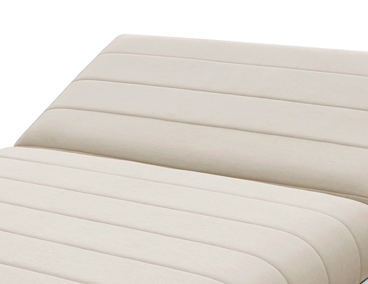 SAMOS tumbona doble terraza lounge tapizado nautico natural aluminio blanco