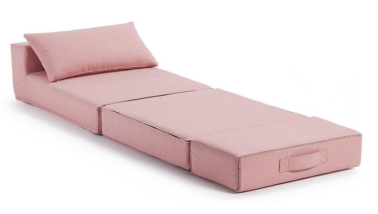 Puf cama plegable tela varese rosa