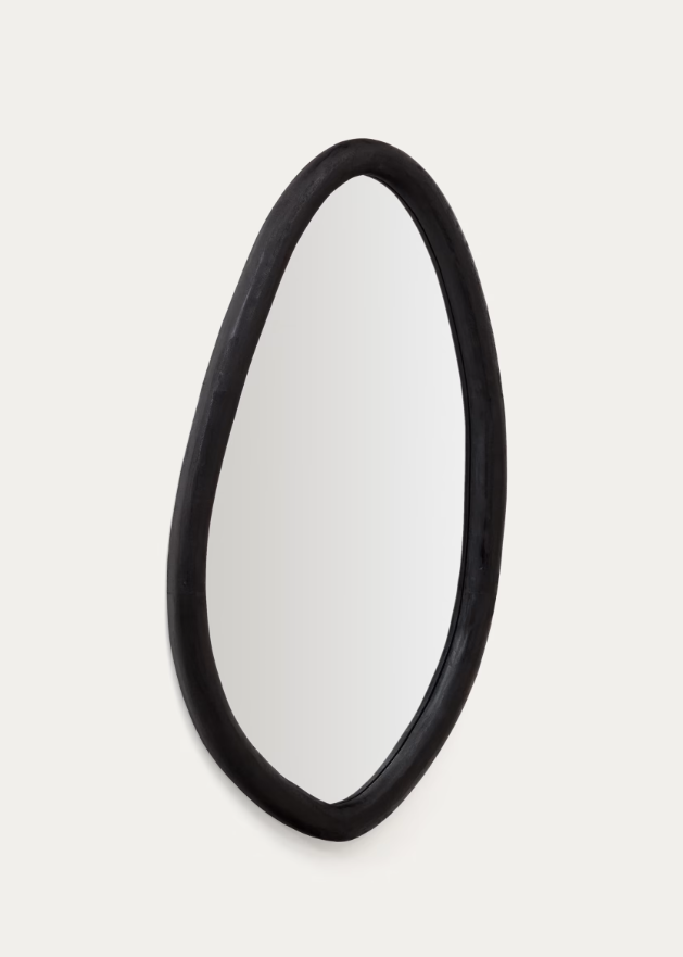 Espejo de madera  mungur acabado negro  60x110 cm