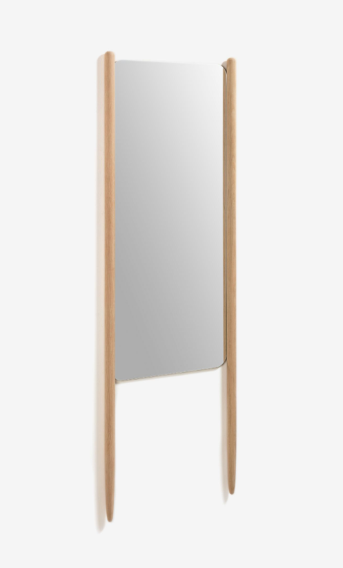 Espejo de pie con patas de madera maciza de abedul 54x160cm