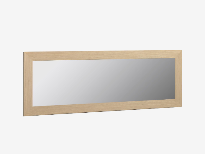Espejo con marco ancho de madera acabado natural 80,5x180,5cm