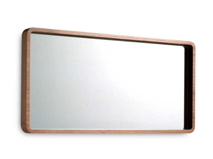 Espejo de pared Amira marco madera nogal 100x50cm