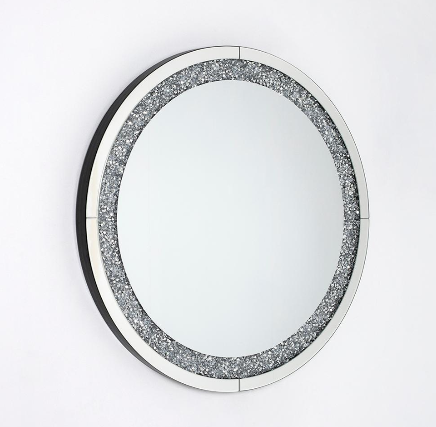 Espejo veneciano redondo cristalitos 80cm