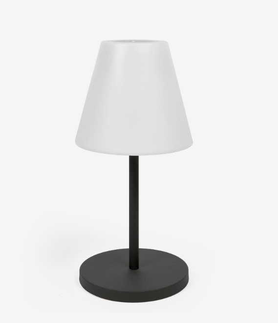 Lámpara de mesa de exterior Lorenzo acero negro