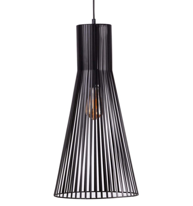 Lámpara Daya fabricada en varilla plana de color negro
