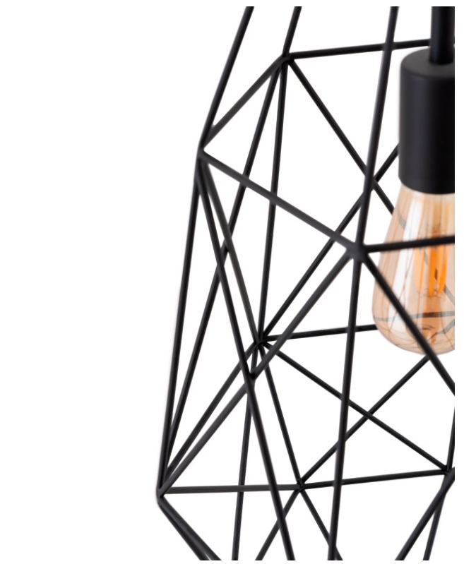 Lámpara Toras con formas geométricas fabricada en metal negro
