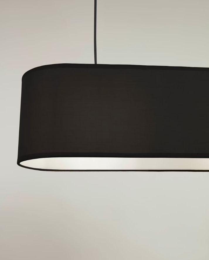 Pantalla lámpara de techo negro 20x75 cm