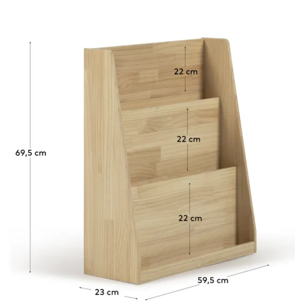 Librería madera maciza de pino natural 59,5x69,5cm