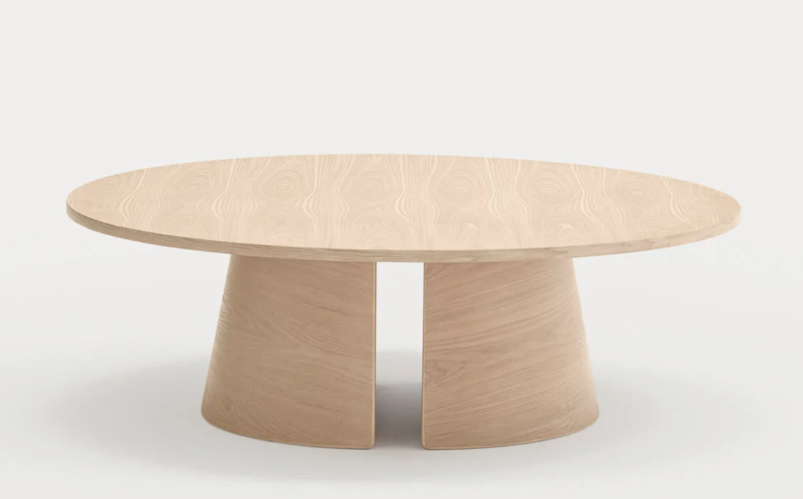 Cep mesa de centro redonda natural claro 110 cm