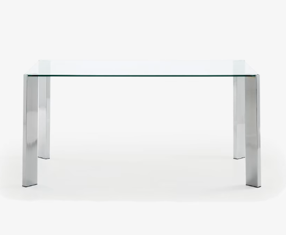 Mesa comedor cristal transparente cromada Urban 160x90
