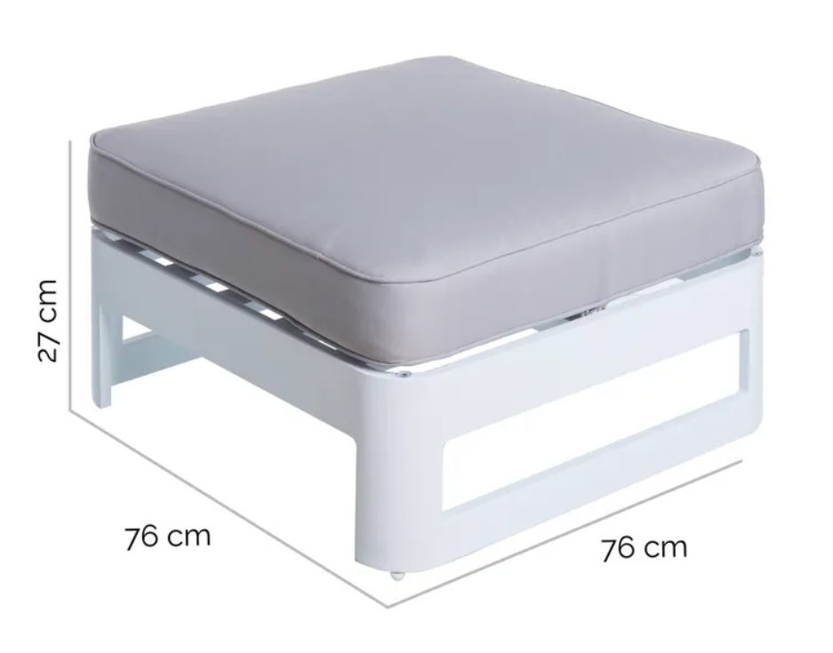 Mesa con cojin Aisha aluminio blanco