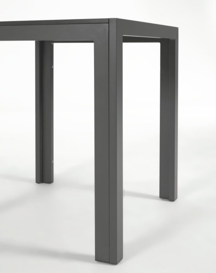 Mesa de exterior Stella aluminio negro 140x70cm