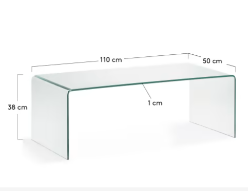 Mesa centro cristal templado 110x50