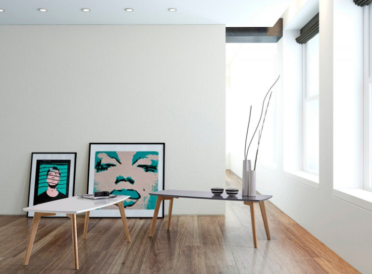Mesa de centro Marco madera blanco 110x50 cm